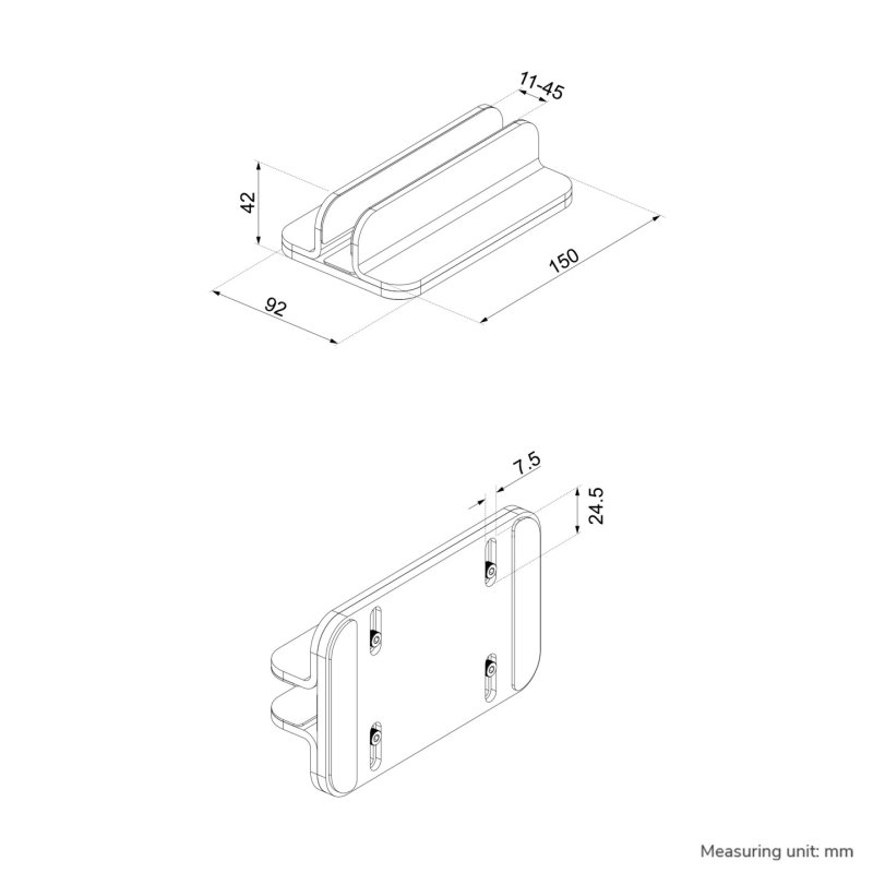 VERTICAL LAPTOP STAND SILVER