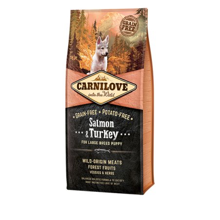 CARNILOVE Salmon & Turkey Large Breed Puppy 12 kg Chiot Saumon, Dinde