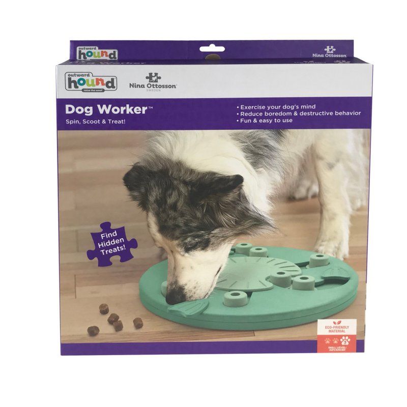 Outward Hound Dog Worker Interactive Treat Puzzle Dog Toy, Green