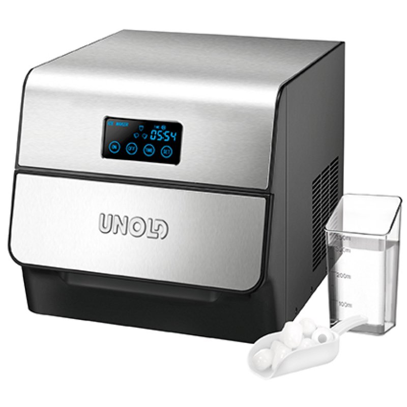 Unold 48955 machine à glaçons Machine à glaçon portable 150 W Noir, Acier inoxydable