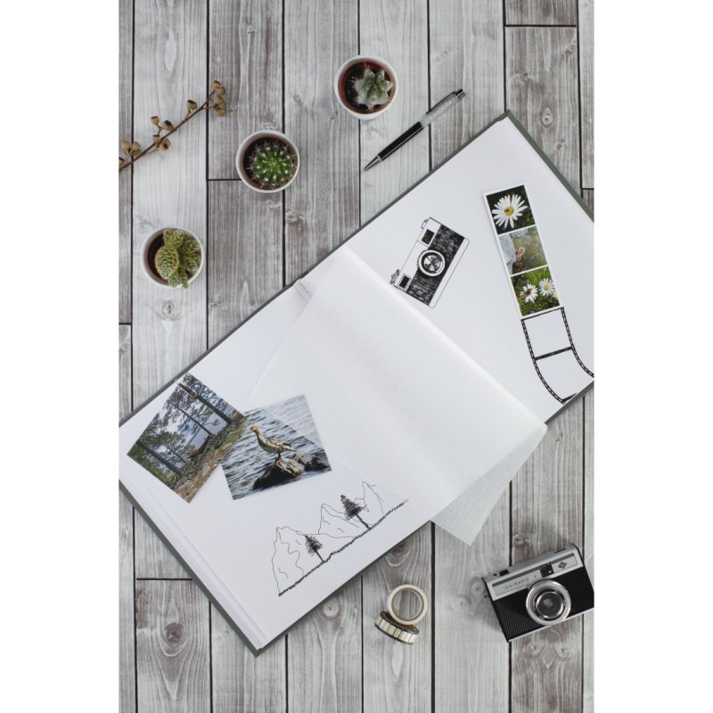 Hama Fine Art Jumbo-Album 30x30 80 weie Seiten, grau 2782