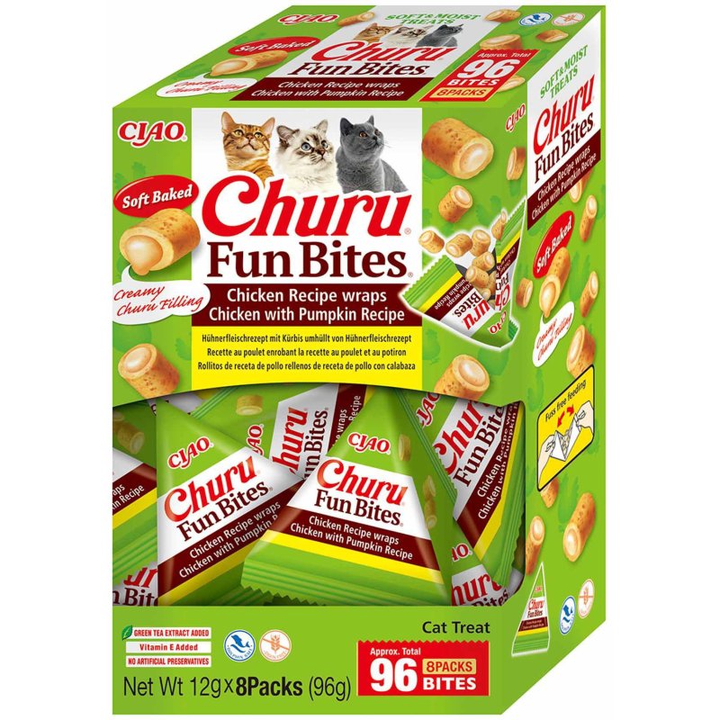 Churu - Cat Fun Bites Chicken with Pumpkin - 8 pcs