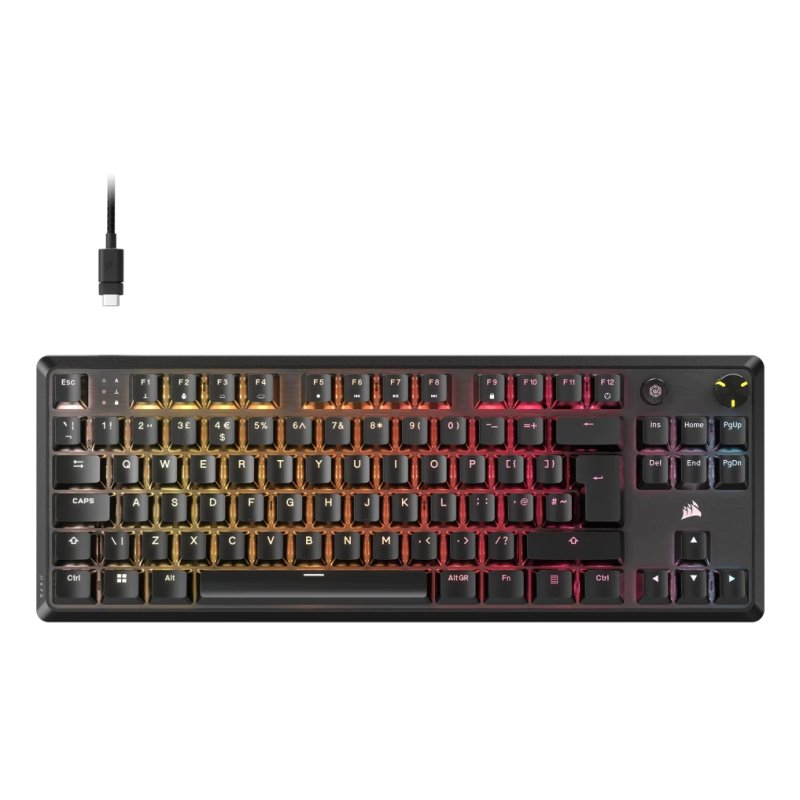 Corsair K70 CORE TKL clavier Jouer USB QWERTY Anglais britannique Noir