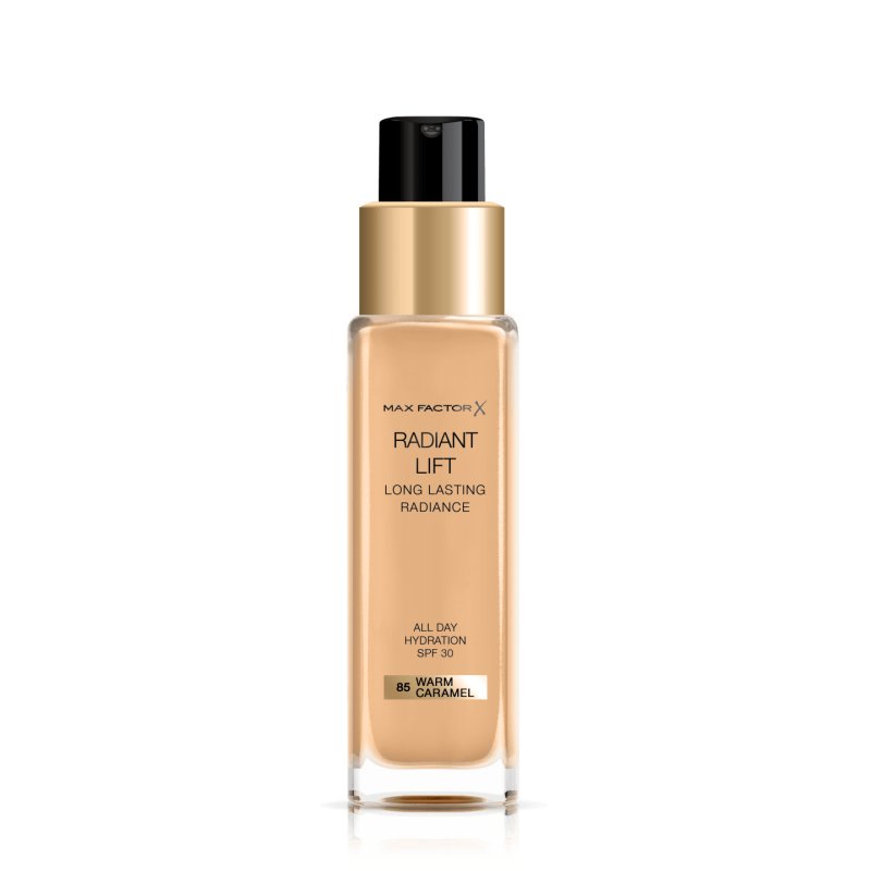 Max Factor Radiant Lift Liquid Pump Foundation with SPF30 and Hyaluronic Acid 085 Caramel 30ml