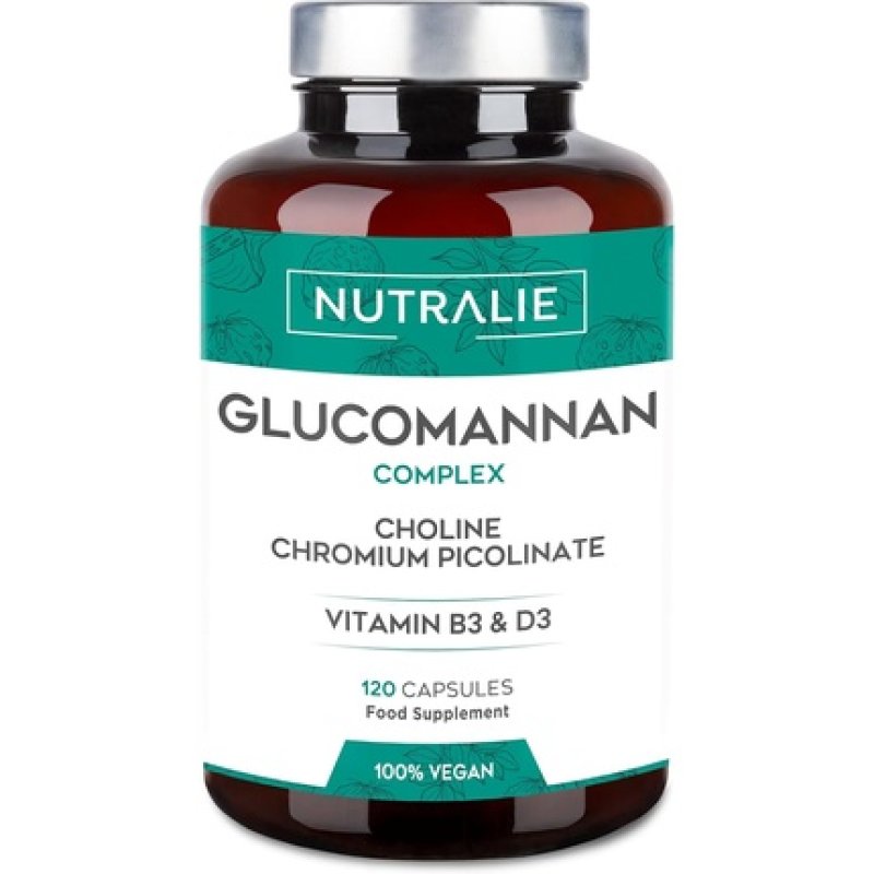 Glucomannan Weight Loss & Appetite Suppressant 100% Natural with Choline Bitartrate, Chromium Picolinate and Vitamins
