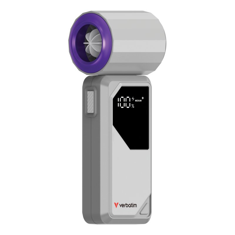 Verbatim Cool 'n' Go AirJet Gris, Violet Ventilateur portable