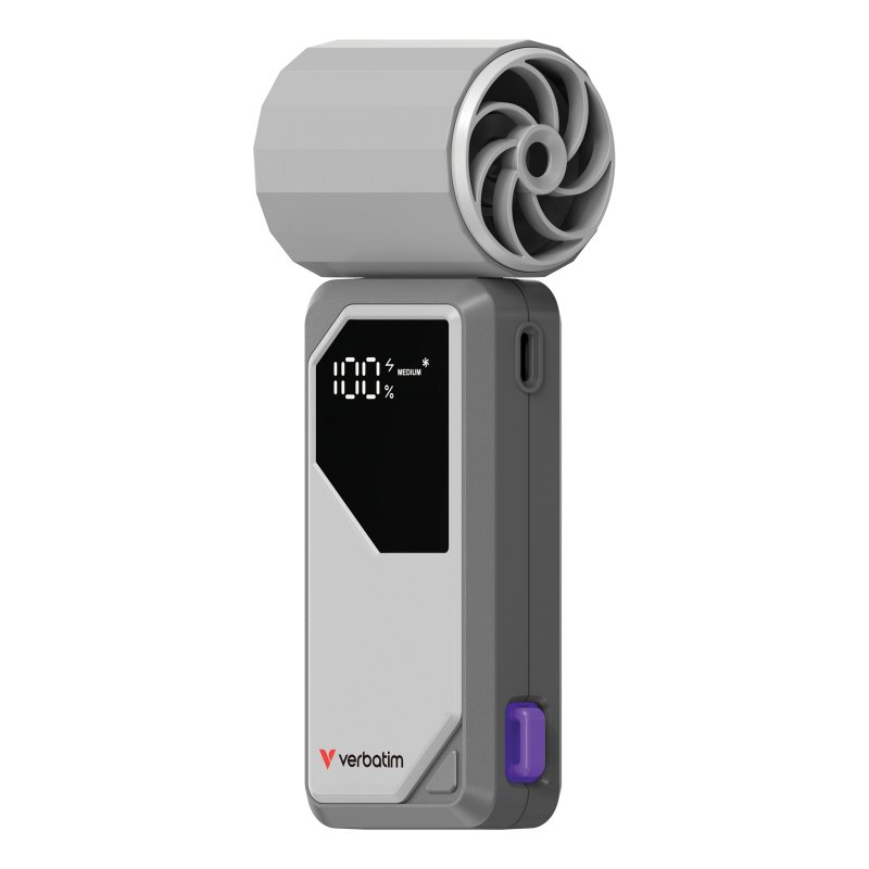Verbatim Cool’n’Go AirJet Handheld Fan Grey/Purple