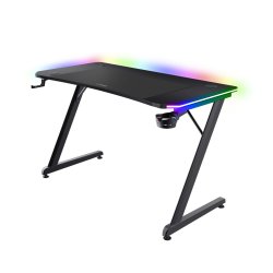 Trust Gaming GXT710 Luminus Pro RGB Tisch Robuster Gaming-Tisch mit RGB LED-Beleuchtung auf 3 Seiten und einem