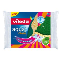 Vileda 144791 sponge Rectangular Cellulose, Fiber Green, Yellow 2 pc(s)