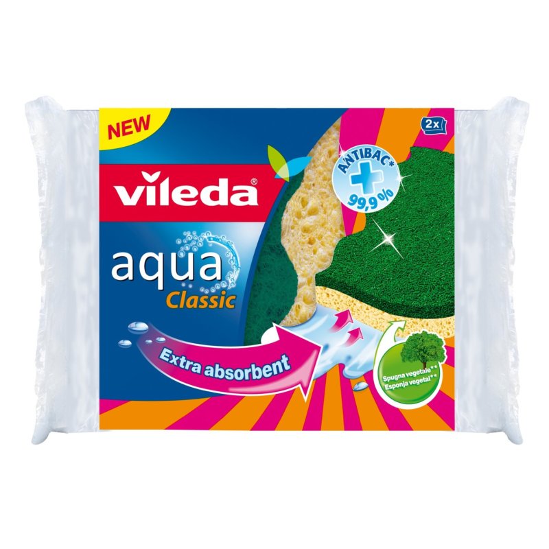 Vileda Aqua Classic Sponge Extra Absorbent [Pack 3