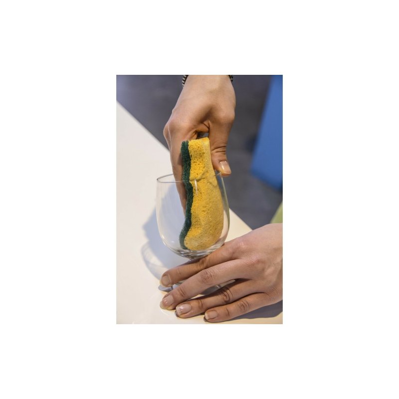 Vileda 144791 éponge Rectangulaire Cellulose, Fibre Vert, Jaune 2 pièce(s)