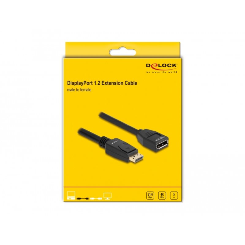 DeLOCK DisplayPort 1.2 extension cable 4K 60 Hz 5 m