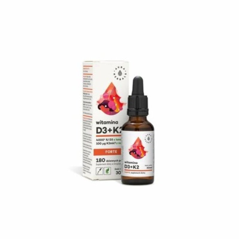 Aura Herbals Vitamin K2 MK-7 100mcg Vitamin D3 4000 IU Forte Drops 30ml