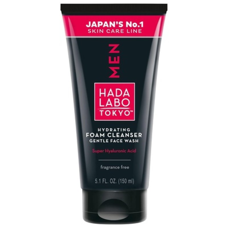Hada Labo Tokyo Men Face Wash Cream Cleansing Foam with Hyaluronic Acid Facial Cleanser for Men - 2 Types of Hyaluronic