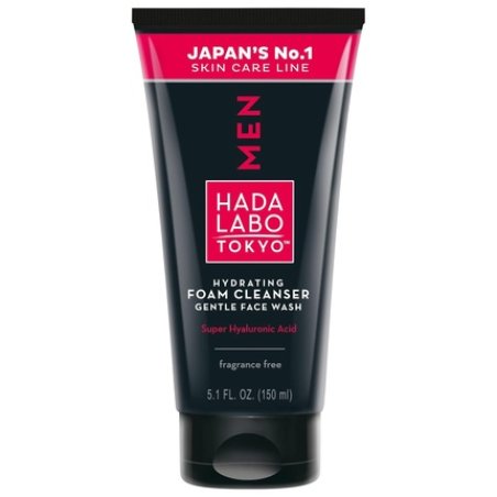 Hada Labo Tokyo Men Face Wash Cream Cleansing Foam with Hyaluronic Acid Facial Cleanser for Men - 2 Types of Hyaluronic
