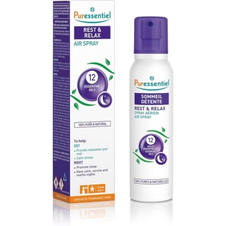 Puressentiel Rest & Relax Air Spray 200ml - Create a Relaxing Space Ready For a Rejuvenating Sleep - 100% Natural - 12