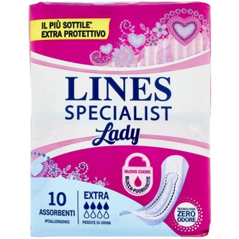 Lines Specialist Incontinence Extra Pads 10 Pack