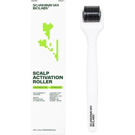 Scandinavian Biolabs Derma Roller with 540 Titanium 0.5mm Needles for Hair Growth Scalp Activation