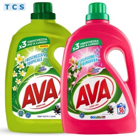 Ava Lavatrice Liquido, Liquid Detergent, 1.8 L For 36 Washes, 2 Types