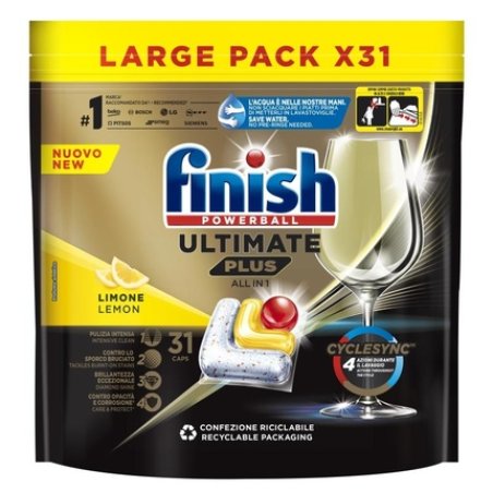 Finish Ultimate Plus Lemon Dishwasher Tabs 31 Pcs