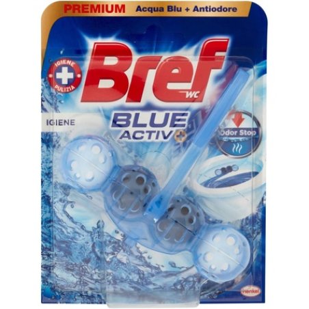 Bref WC Power Activ Blue Scented Cleaner with Disinfecting Tablets for Bathroom Cleanliness and Freshness 500g