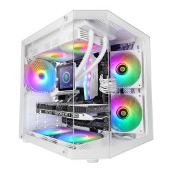 Boitier Mini Tour Micro ATX Mars Gaming MC-3T Lite RGB avec panneaux vitrés (Blanc)