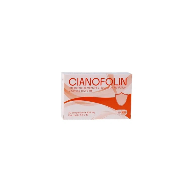 Laerbium Pharma Cianofolin Dietary Supplement Of Vitamin E And Folic Acid 30 Tablets