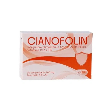 Laerbium Pharma Cianofolin Dietary Supplement Of Vitamin E And Folic Acid 30 Tablets