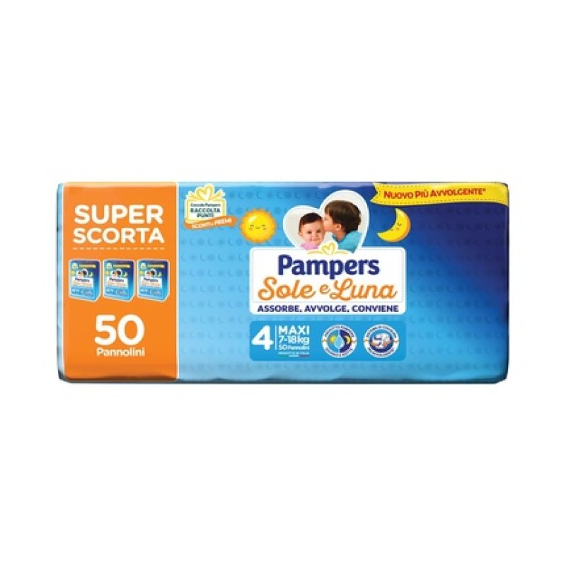 Pampers Sun and Moon Size 4 Maxi 7-18 kg with 50 Diapers