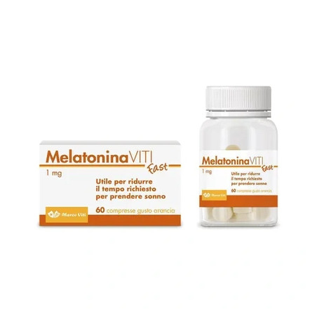 Marco Viti Pharmaceuticals Melatonin Viti Fast 1 Mg Sleep Supplement 60 Soluble Tablets Orange Flavor