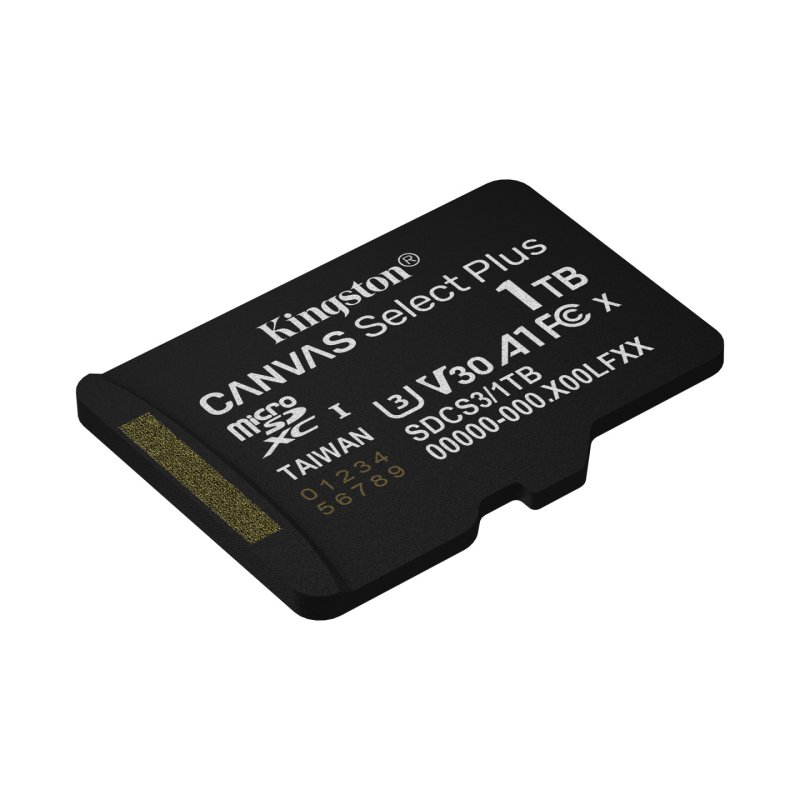 Kingston Technology 1TB microSDXC Canvas Select Plus Gen3 150MB/s A1 Card Adapter