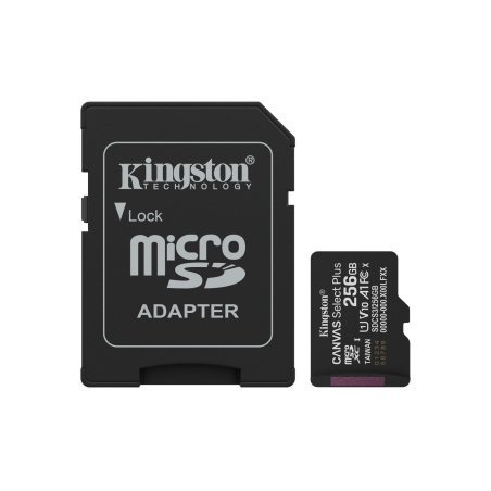 Kingston Technology 256GB microSDXC Canvas Select Plus Gen3 150MB/s A1 (Adaptateur SD inclus)