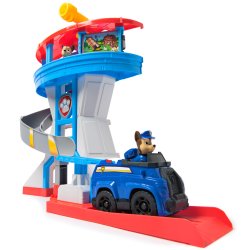 PAW Patrol Pat' Patrouille, Tour de contrôle, tour Pat' Patrouille de 50,8 cm avec figurines articulées de Chase,