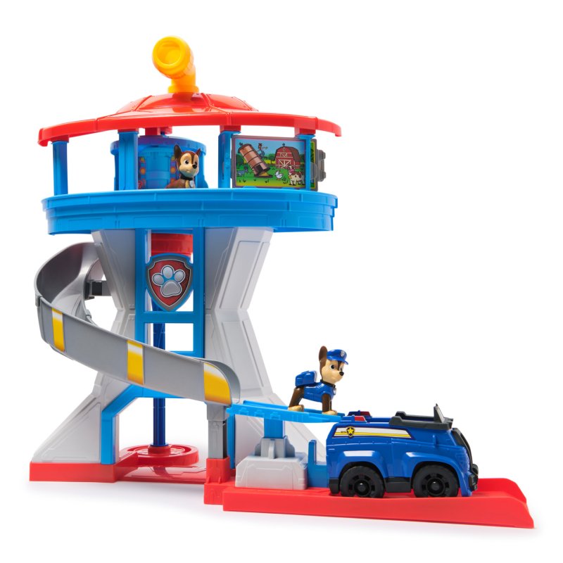 PAW Patrol Lookout Tower, 20-Inch Tower with Chase Action Figures, Rescue Vehicle & Launcher, Kids Toys for Boys &