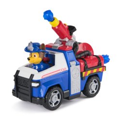 PAW Patrol Fire Rescue: Chase Rescue Fire Cruiser with Action Figure, Projectile Launcher, and Toy Truck, Kids Toys for