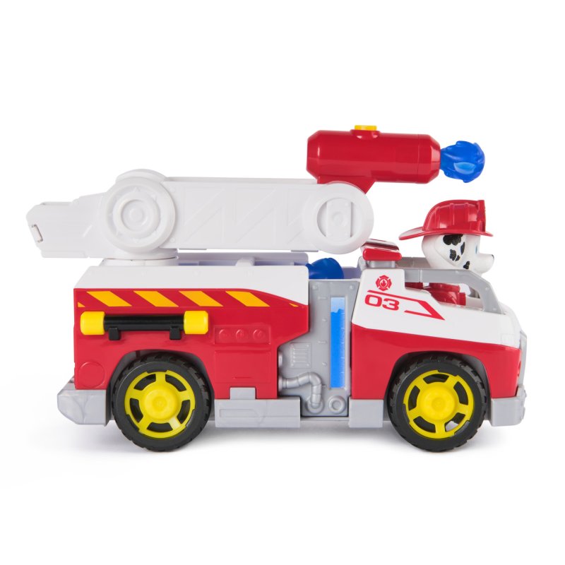 PAW Patrol Pat' Patrouille Mission pompiers : Camion de pompiers Marcus avec figurine articulée, lance-projectile et