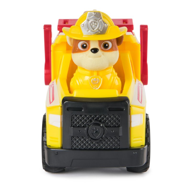 Paw Patrol Fire Rescue - Rubbles Rettungs-Truck (mit Schaufel und Geschossen sowie Rubble Hundefigur)
