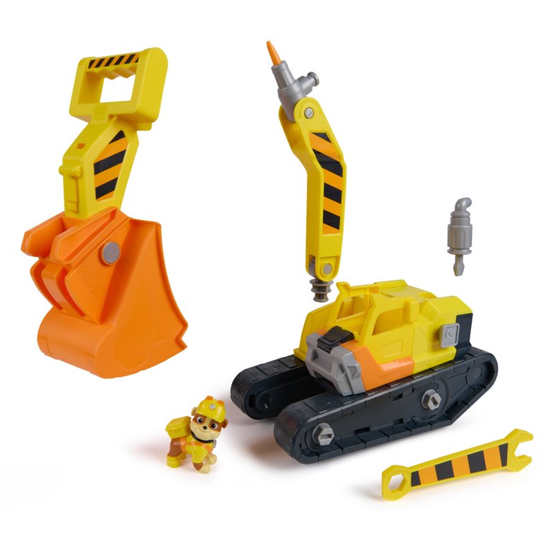 Rubble & Crew Ruben & Compagnie - Bulldozer Multifonction - Voiture Figurine Pat Patrouille À Collectionner - Dessin