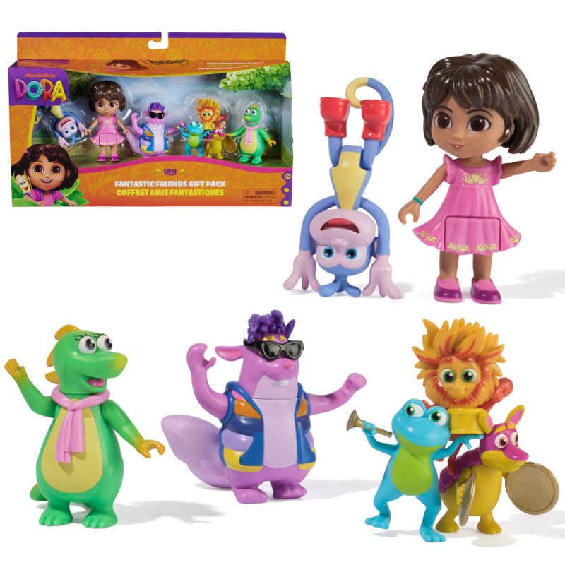 Dora, Coffret Amis fantastiques avec Dora, Babouche, Tico, Véra et le Trio Fiesta, figurines et jouets pour filles et