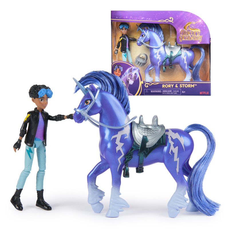 Unicorn Academy, Rory & Storm Set with 2 Riding Accessories & Hair Styling Tool, Dolls & Unicorn Toys for Girls Ages 4