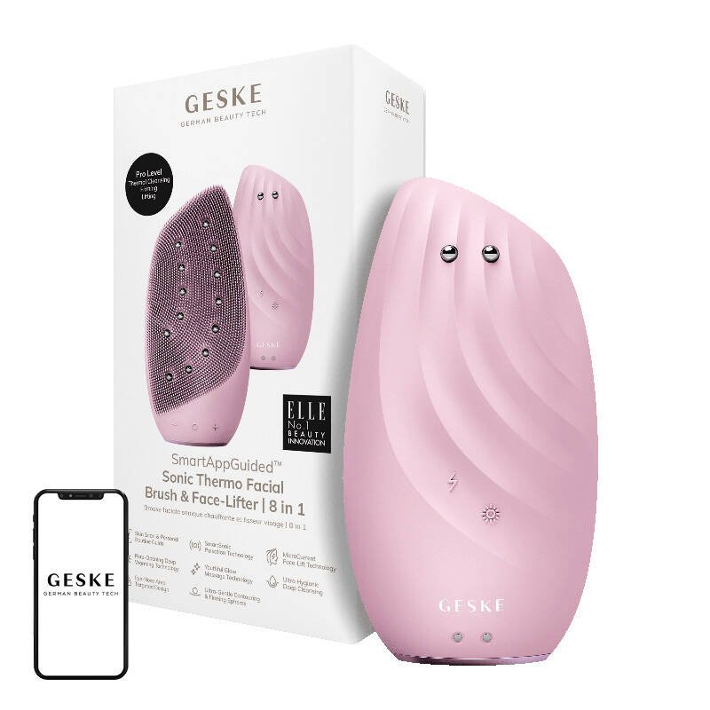 Sonic Thermo Facial Brush & Face-Lifter 8in1 Geske with APP (pink)