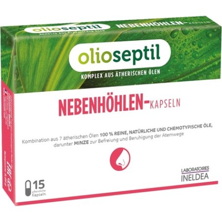 OLIOSEPTIL Sinus Capsules Combination of 7 Essential Oils 100% Pure Natural Oils for Optimal Respiratory Function 15