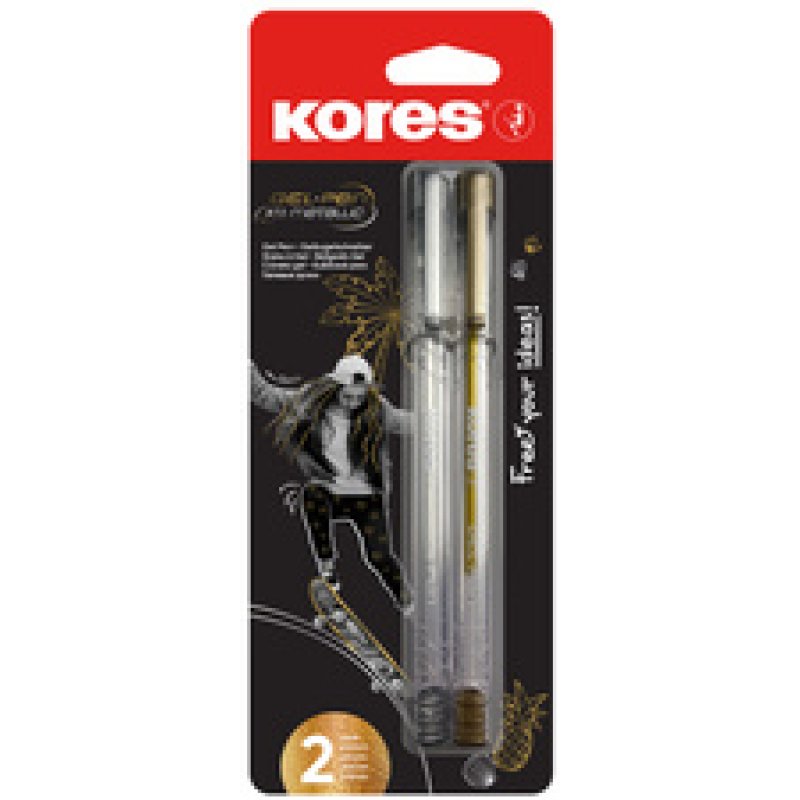 Kores Stylo roller à encre gel "K11 Metallic", blister de 2