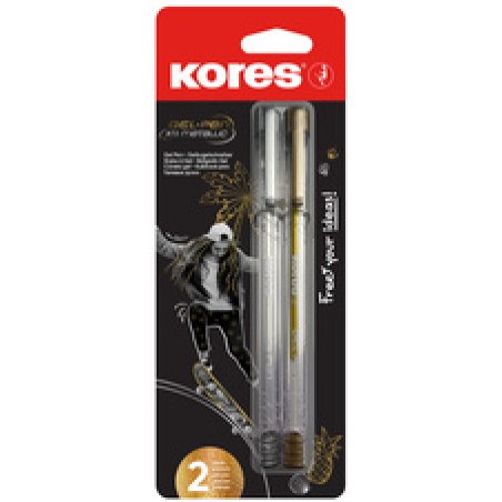 Kores Stylo roller à encre gel "K11 Metallic", blister de 2