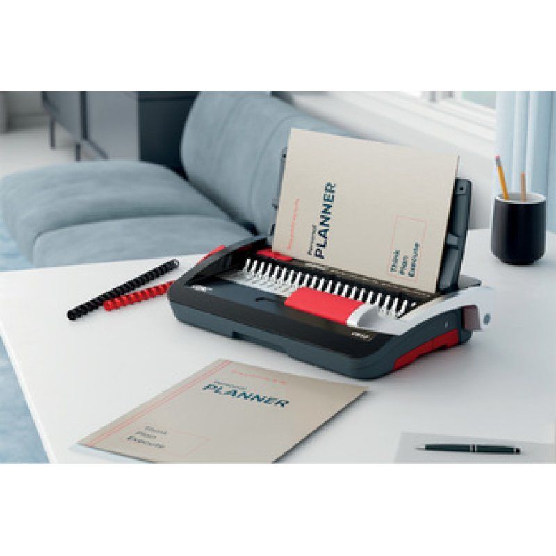 GBC Perforelieuse CombBind CB12, noir/rouge/argent