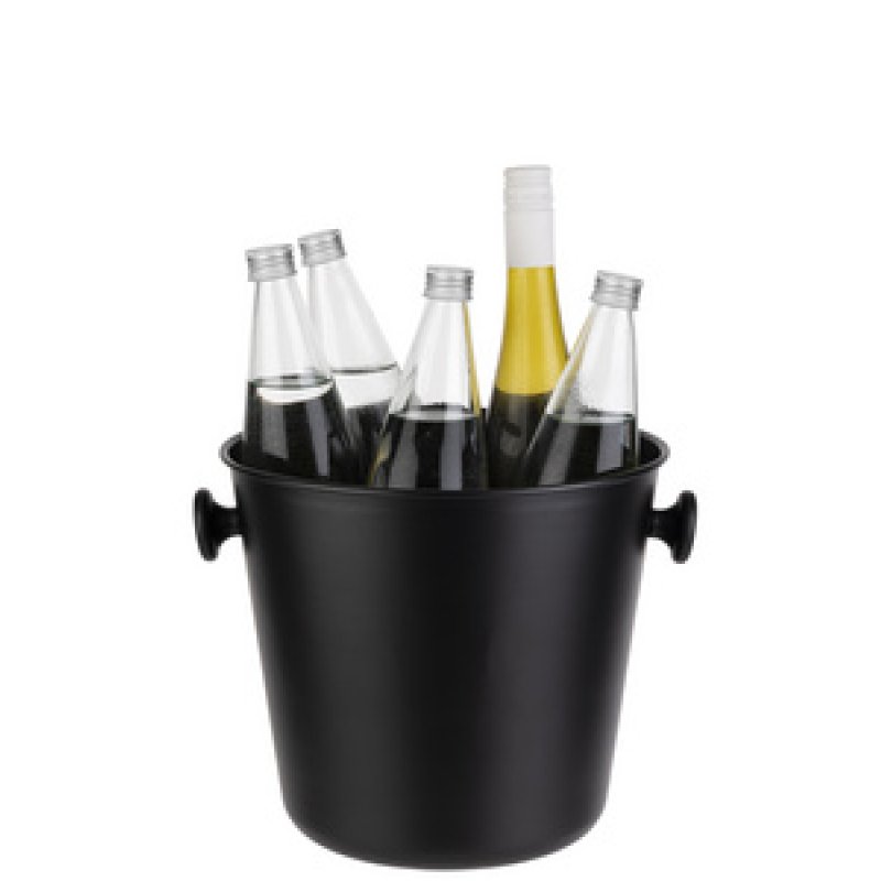 APS Seau à vin/champagne avec 2 poignées, 8 litres, noir