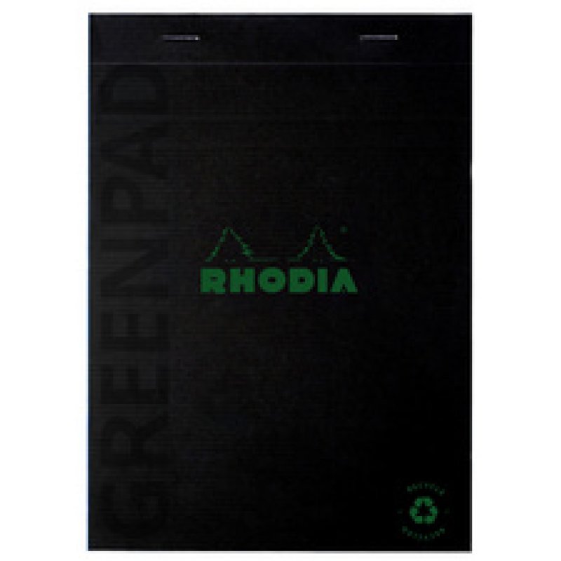 RHODIA Bloc-notes GREENPAD, A5, quadrillé, noir