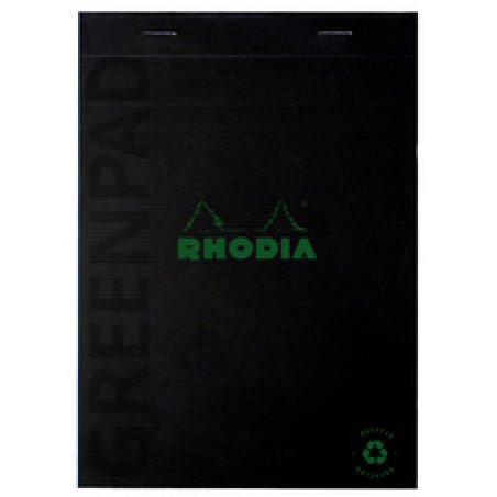 RHODIA Bloc-notes GREENPAD, A5, quadrillé, noir