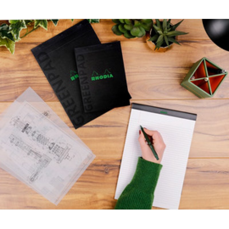 RHODIA Bloc-notes GREENPAD, A5, ligné, noir