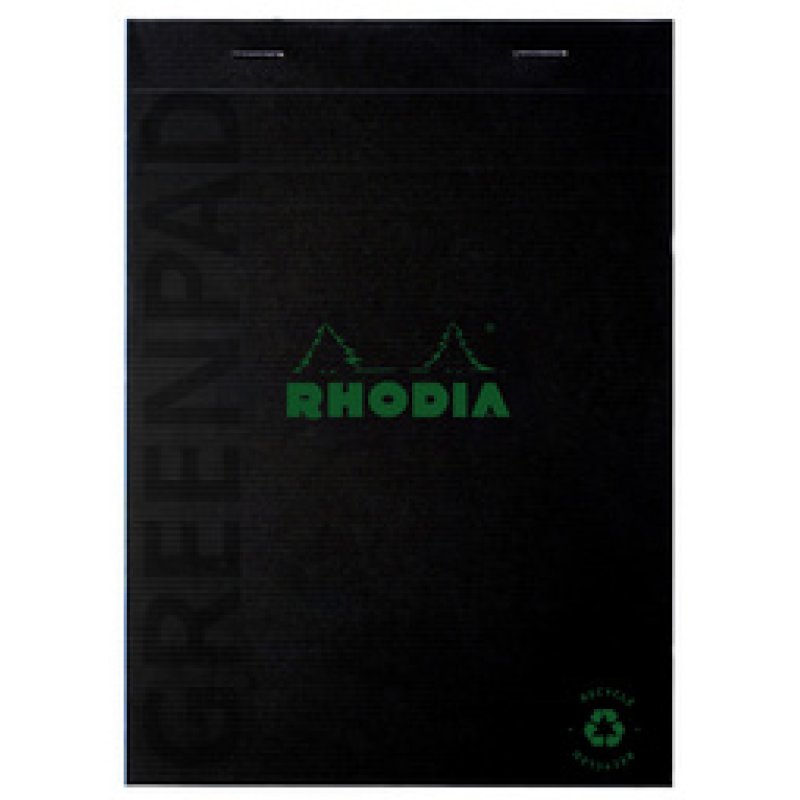 RHODIA Bloc-notes GREENPAD, A4 , quadrillé, noir